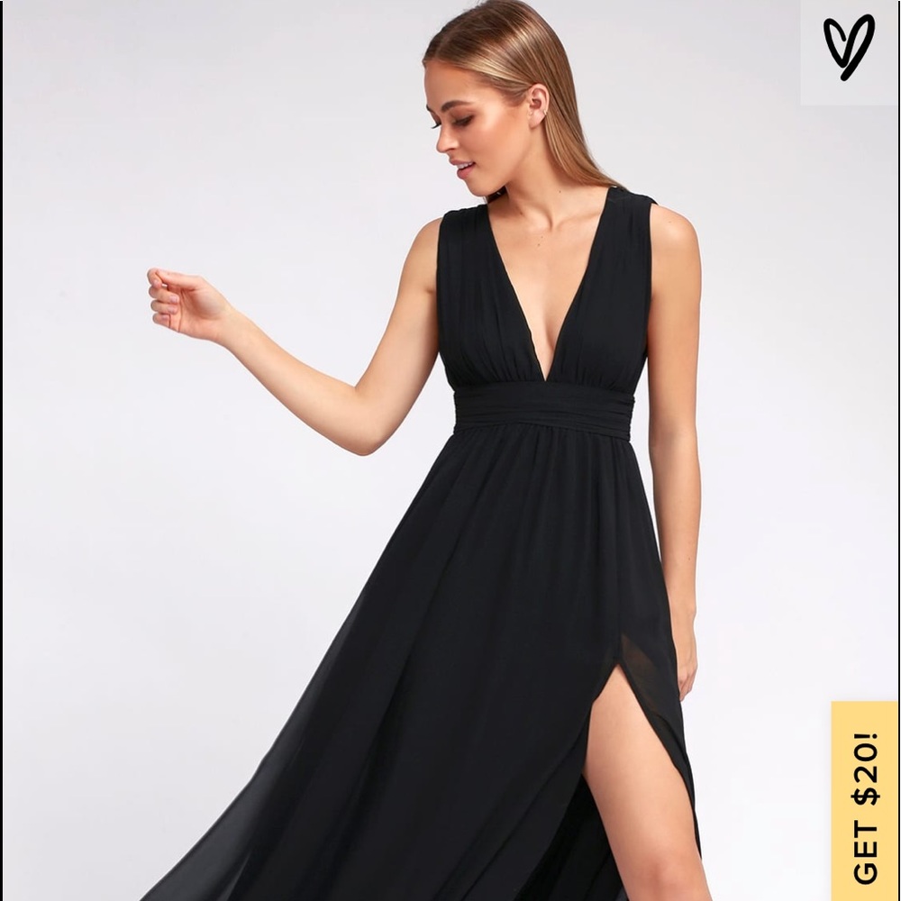 HEAVENLY HUES BLACK MAXI DRESS NWOT